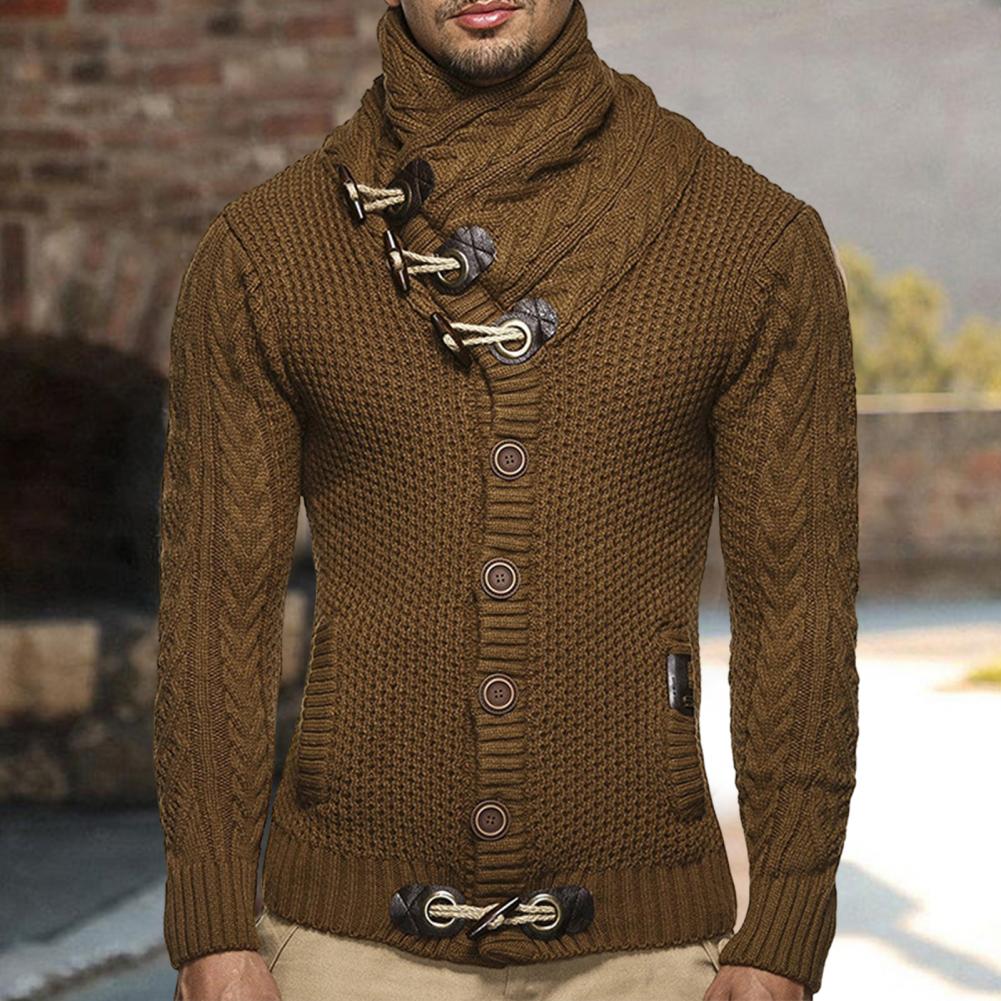 Men's High Collar Knitted Sweater