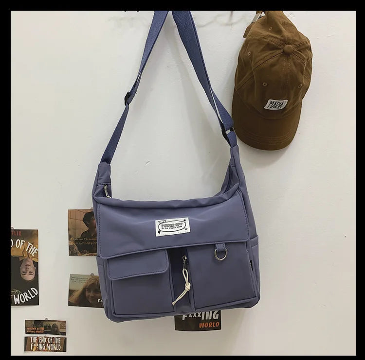 Korean Ulzzang Multi-Pocket Crossbody Bag