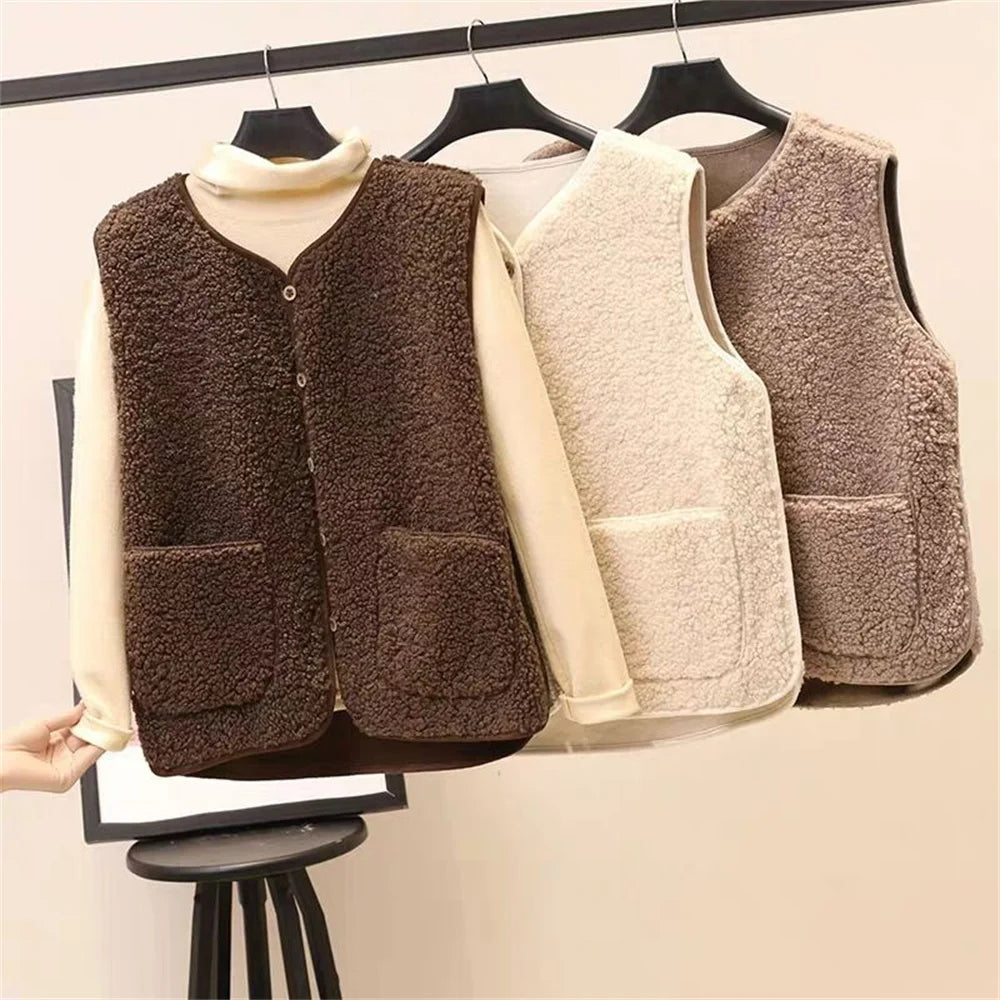 Lamb Wool Sleeveless Jacket