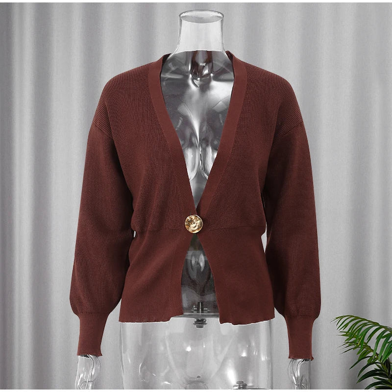 Chic Button Knitted Top Cardigan