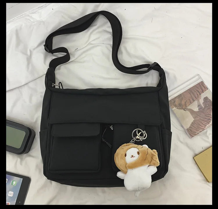 Korean Ulzzang Multi-Pocket Crossbody Bag