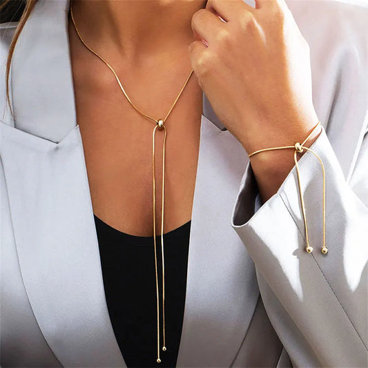 Trendy Adjustable Long Tassel Necklace