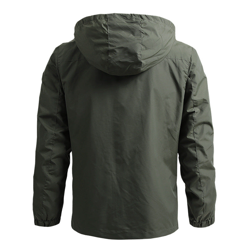 Men’s Tactical Waterproof Hooded Windbreaker Jacket