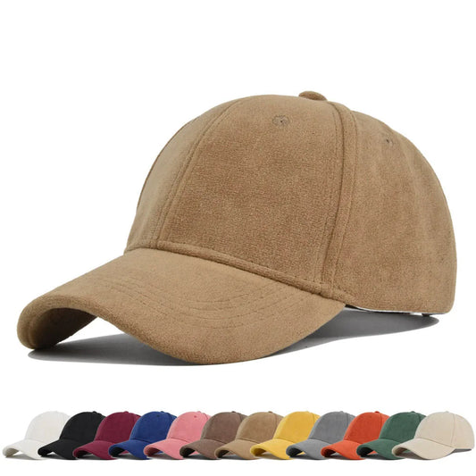 Solid Suede Snapback Baseball Cap