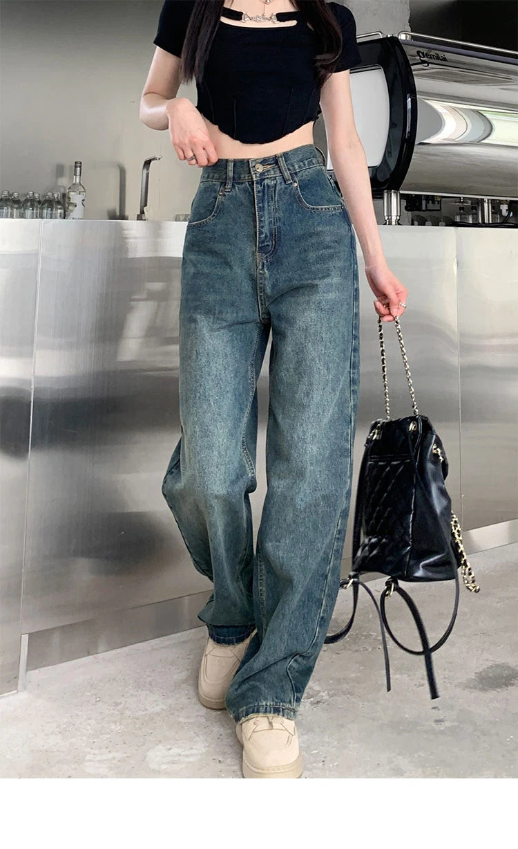 High-Waisted Wide Leg Jeans