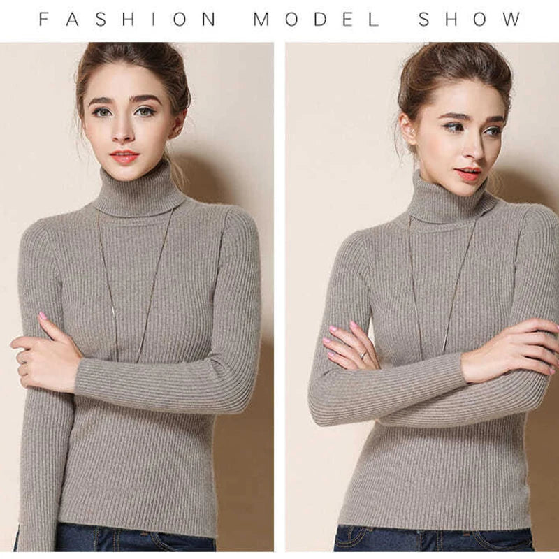 Women's Casual Turtleneck Knit Sweater