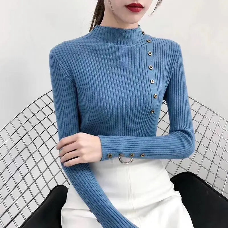 Women's Slim Fit Knitted Turtleneck Sweater