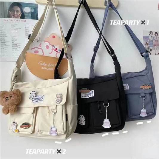 Korean Ulzzang Multi-Pocket Crossbody Bag