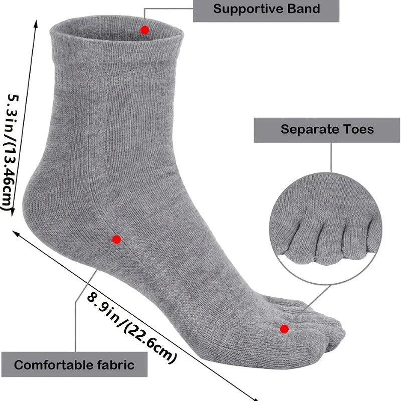 Comfortable Unisex Cotton Toe Socks