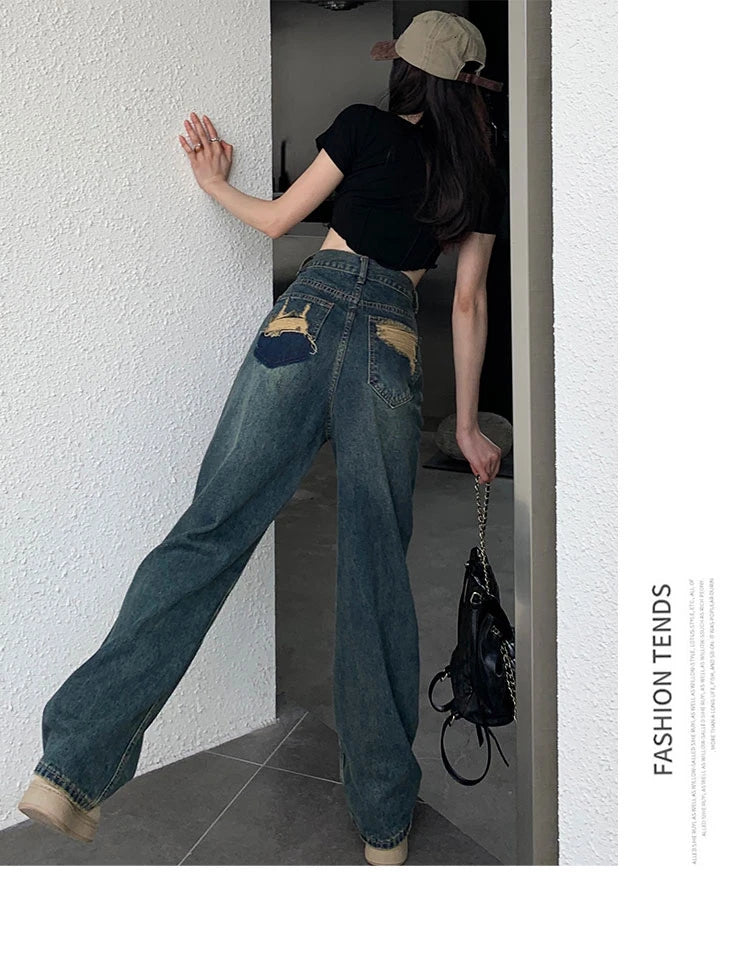 High-Waisted Wide Leg Jeans