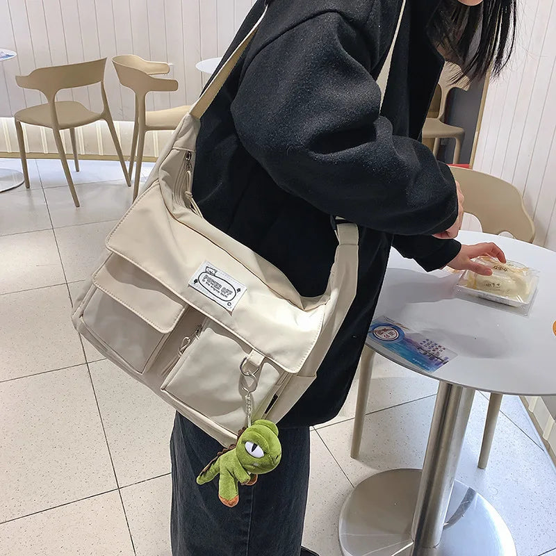 Korean Ulzzang Multi-Pocket Crossbody Bag