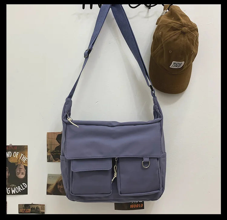 Korean Ulzzang Multi-Pocket Crossbody Bag