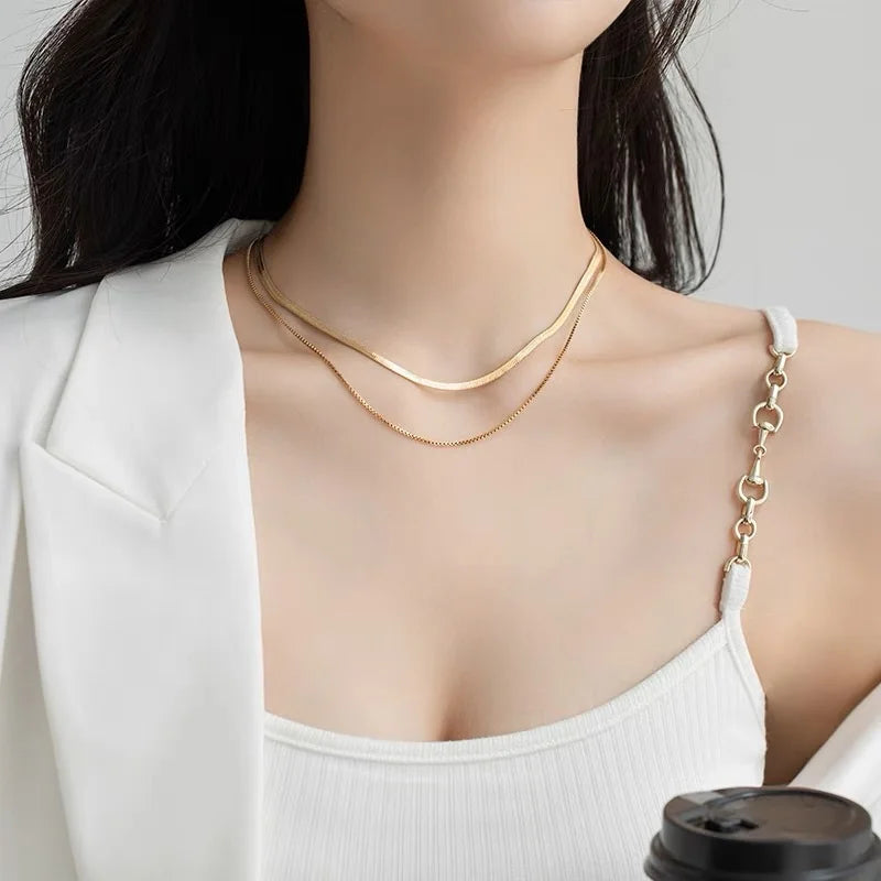 Trendy Gold Snake Chain Necklace