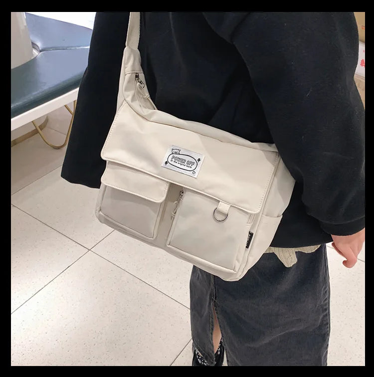 Korean Ulzzang Multi-Pocket Crossbody Bag