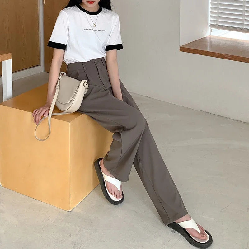 High Waist Stylish Loose Office Pants