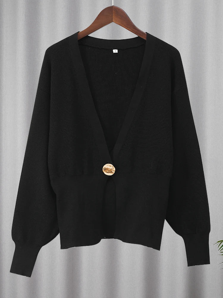 Chic Button Knitted Top Cardigan