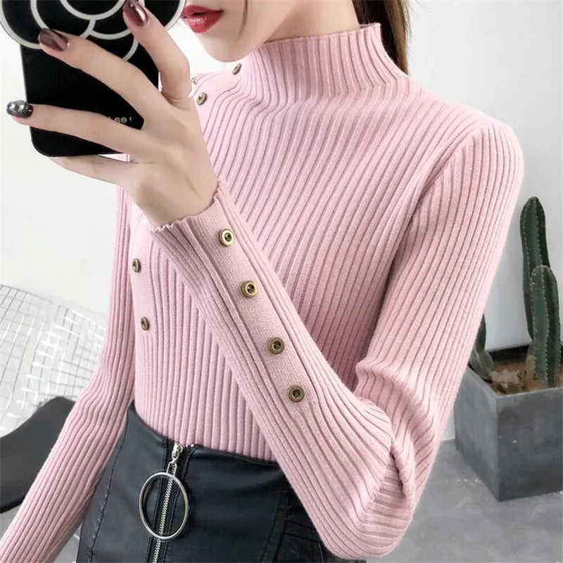 Women's Slim Fit Knitted Turtleneck Sweater