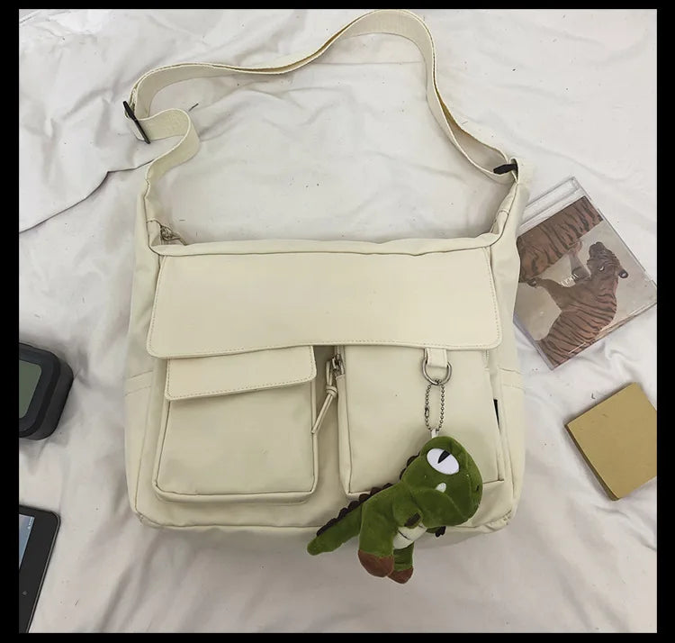 Korean Ulzzang Multi-Pocket Crossbody Bag