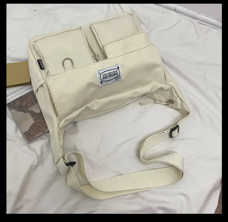 Korean Ulzzang Multi-Pocket Crossbody Bag