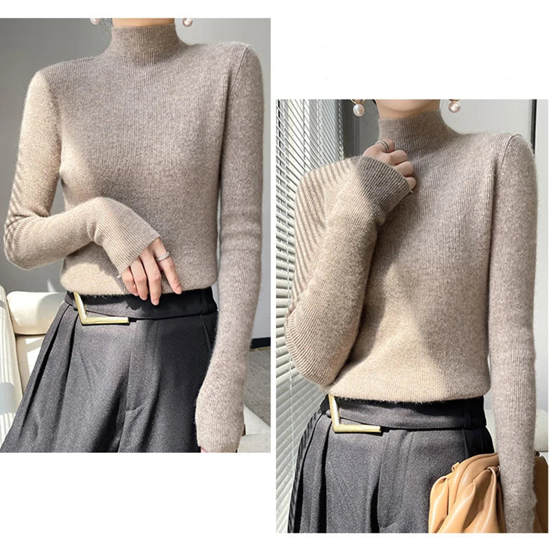 Half Turtleneck Knitted Sweater