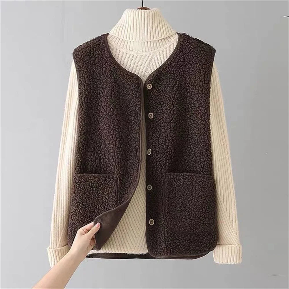 Lamb Wool Sleeveless Jacket