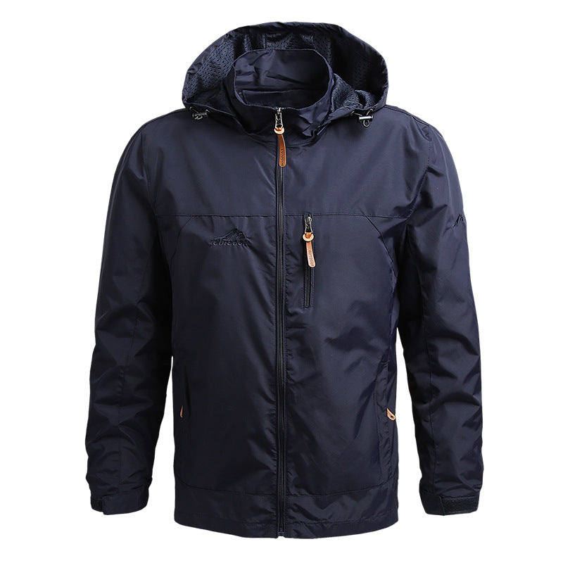 Men’s Tactical Waterproof Hooded Windbreaker Jacket