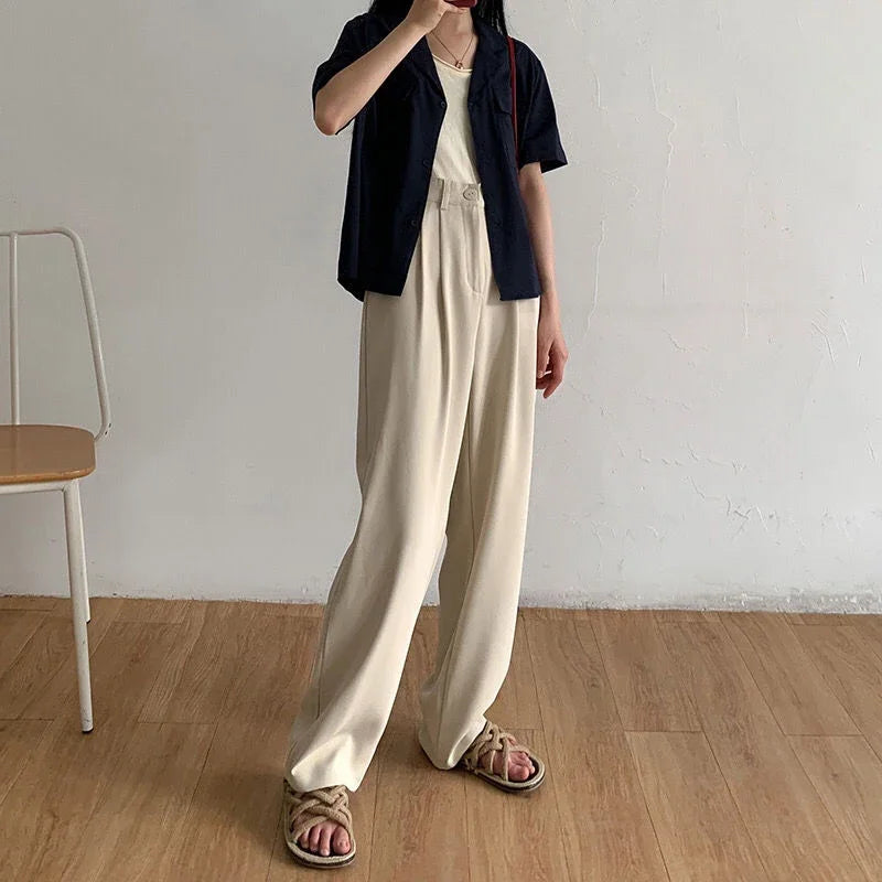 High Waist Stylish Loose Office Pants