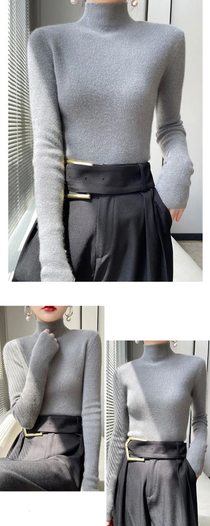 Half Turtleneck Knitted Sweater