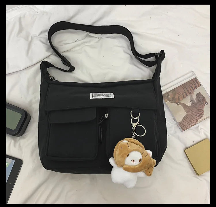 Korean Ulzzang Multi-Pocket Crossbody Bag