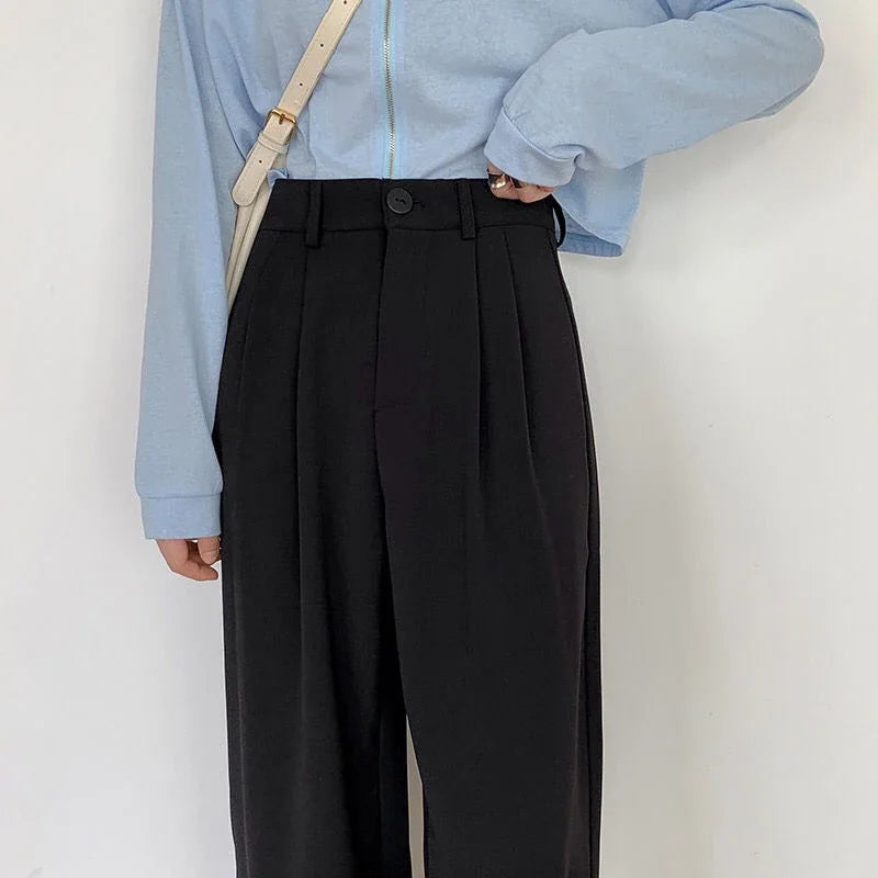 High Waist Stylish Loose Office Pants