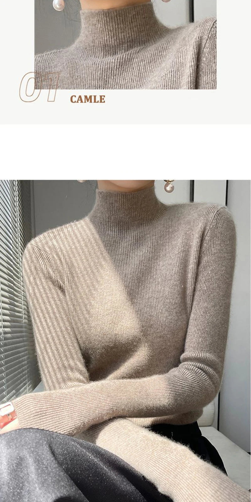 Half Turtleneck Knitted Sweater