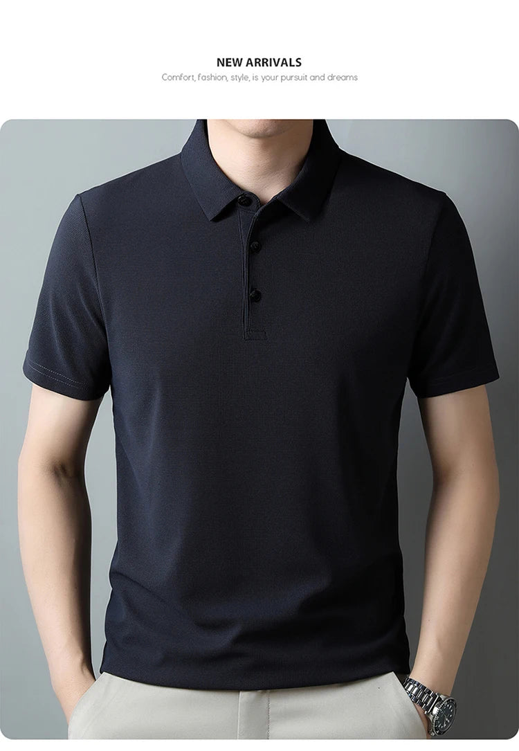 Men's Waffle Casual Knit Polo Shirt