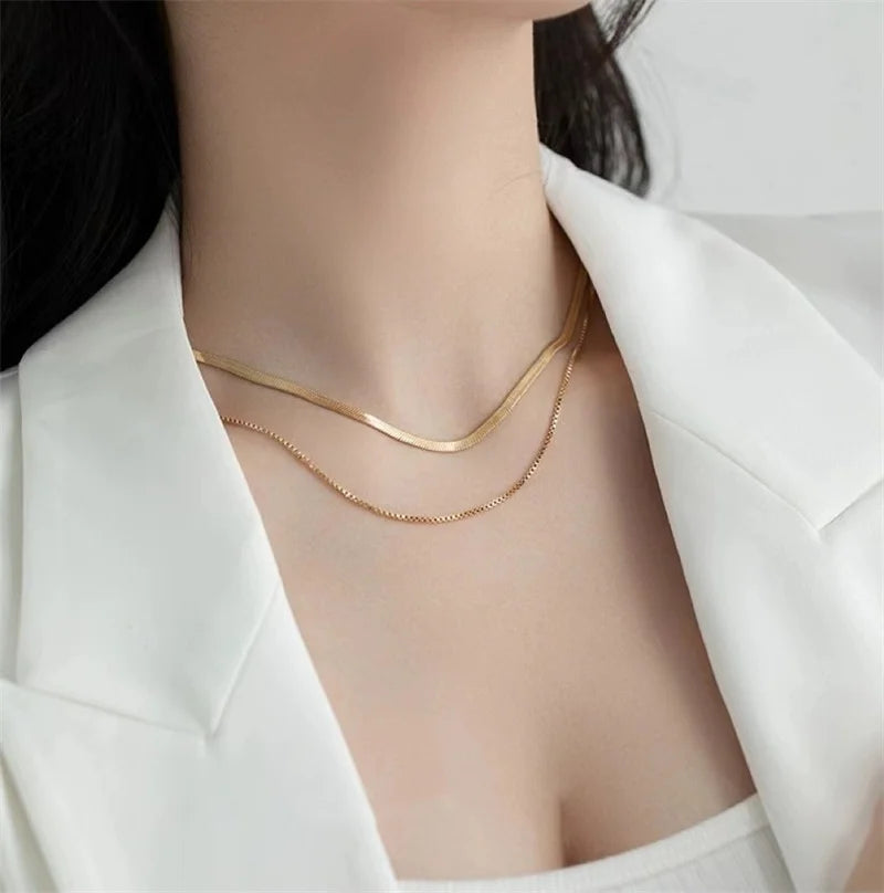 Trendy Gold Snake Chain Necklace