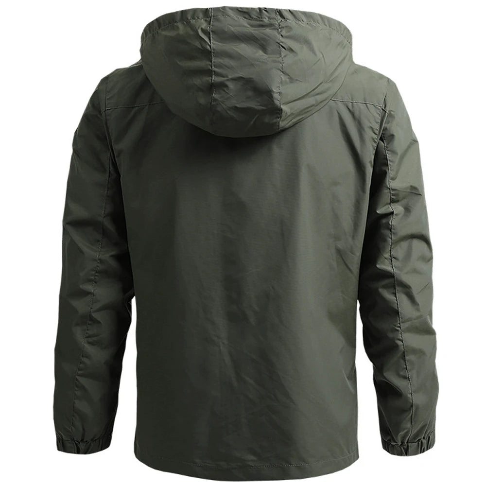 Men’s Tactical Waterproof Hooded Windbreaker Jacket