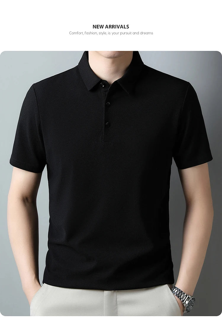 Men's Waffle Casual Knit Polo Shirt