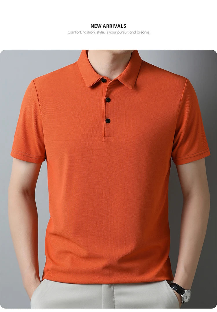 Men's Waffle Casual Knit Polo Shirt