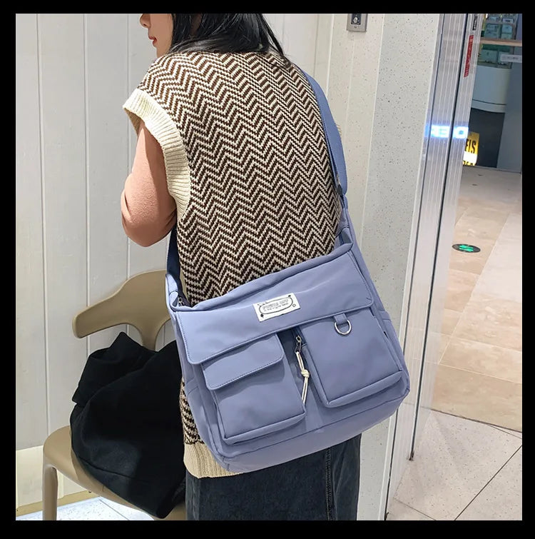 Korean Ulzzang Multi-Pocket Crossbody Bag