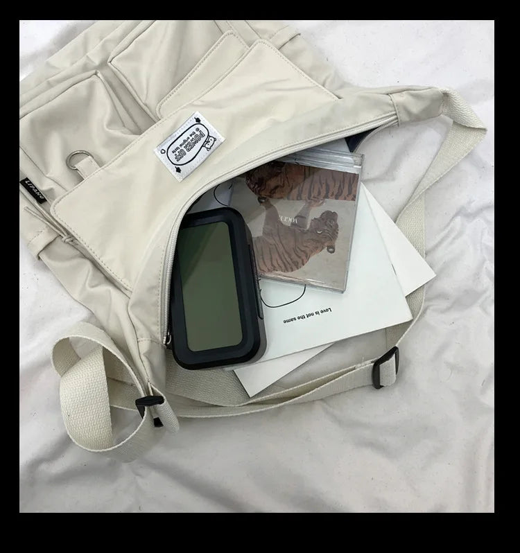 Korean Ulzzang Multi-Pocket Crossbody Bag