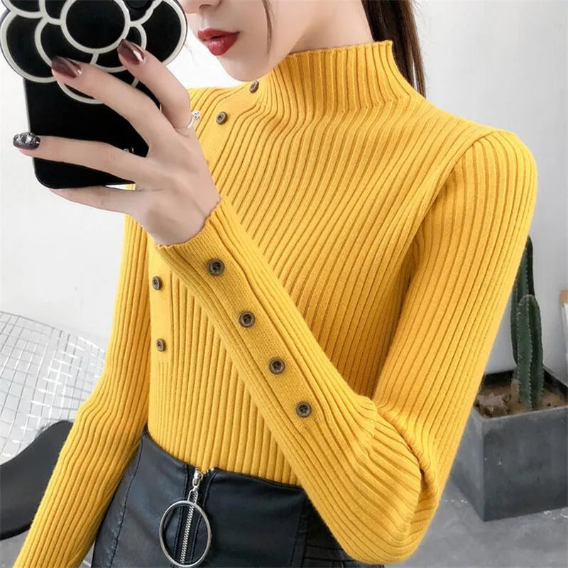 Women's Slim Fit Knitted Turtleneck Sweater