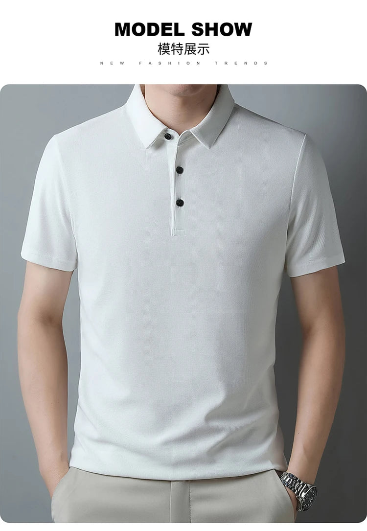 Men's Waffle Casual Knit Polo Shirt