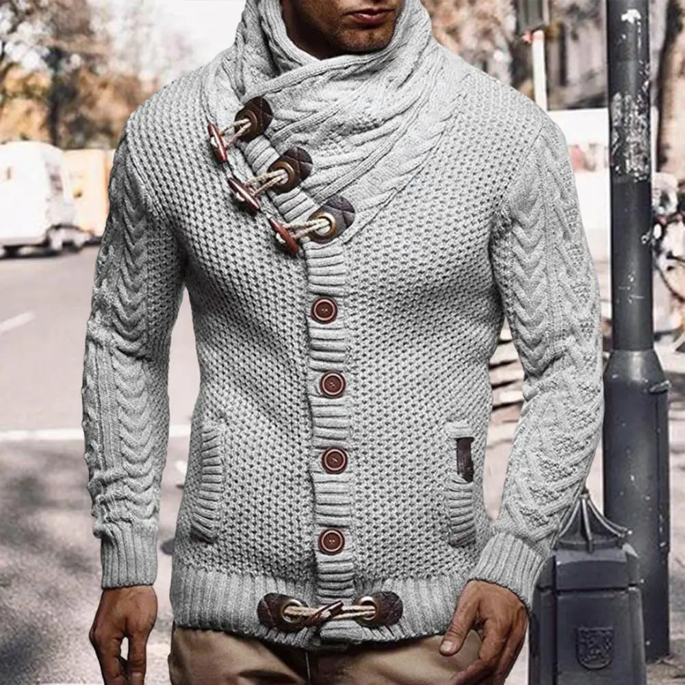 Men's High Collar Knitted Sweater