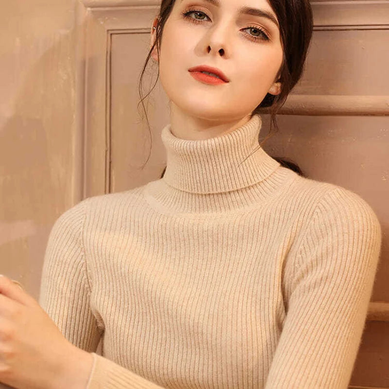 Women's Casual Turtleneck Knit Sweater