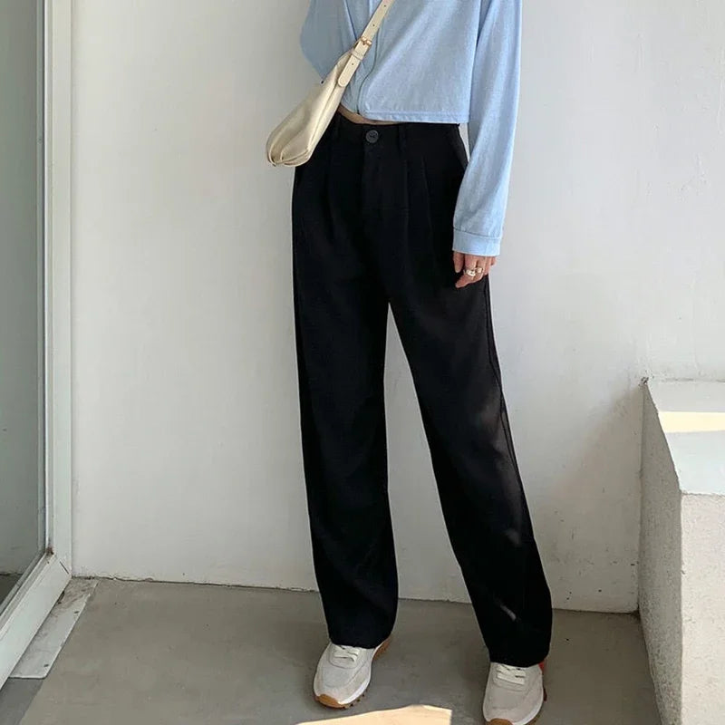 High Waist Stylish Loose Office Pants