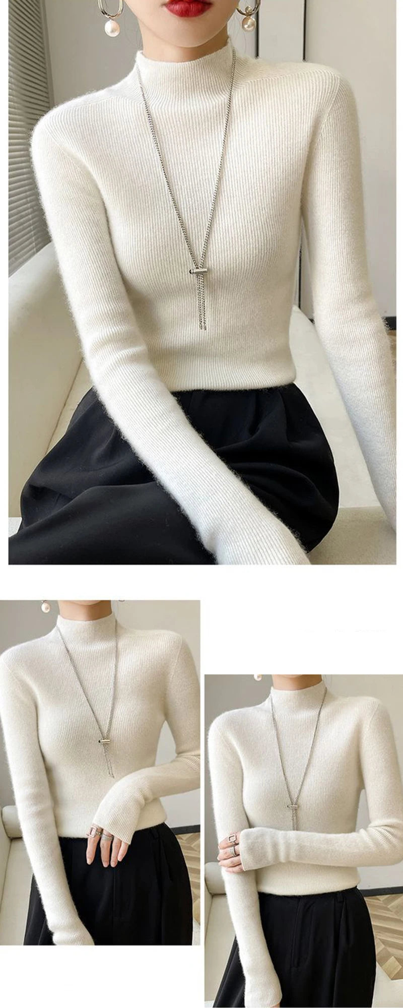 Half Turtleneck Knitted Sweater