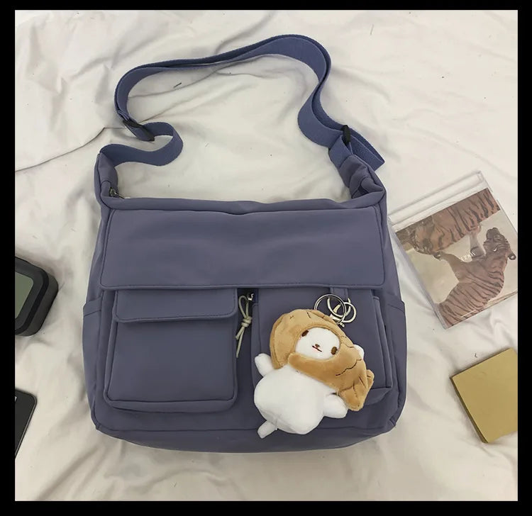 Korean Ulzzang Multi-Pocket Crossbody Bag